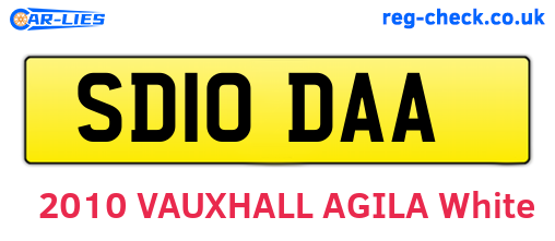 SD10DAA are the vehicle registration plates.
