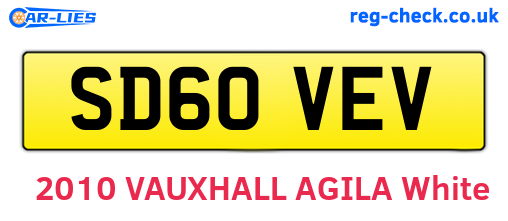 SD60VEV are the vehicle registration plates.