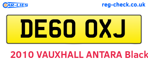 DE60OXJ are the vehicle registration plates.
