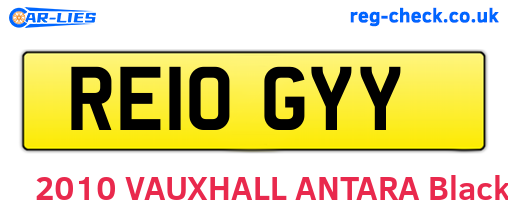 RE10GYY are the vehicle registration plates.