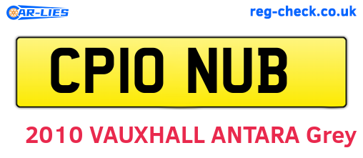 CP10NUB are the vehicle registration plates.