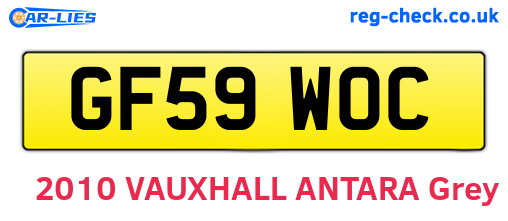 GF59WOC are the vehicle registration plates.