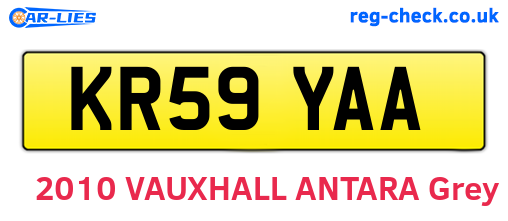 KR59YAA are the vehicle registration plates.
