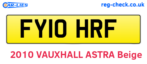 FY10HRF are the vehicle registration plates.
