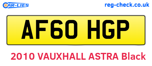 AF60HGP are the vehicle registration plates.