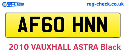 AF60HNN are the vehicle registration plates.