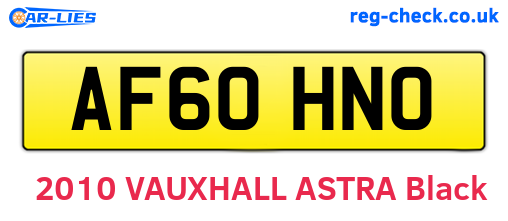AF60HNO are the vehicle registration plates.
