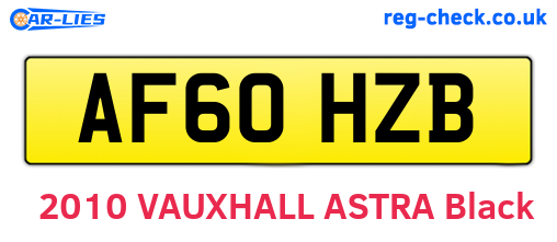 AF60HZB are the vehicle registration plates.