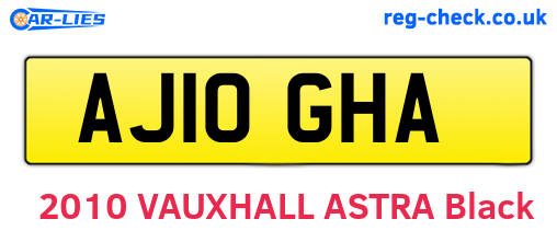 AJ10GHA are the vehicle registration plates.