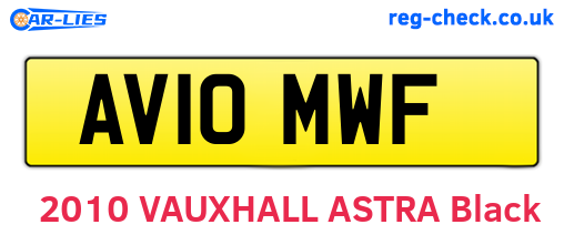 AV10MWF are the vehicle registration plates.