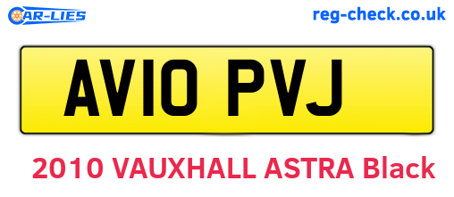 AV10PVJ are the vehicle registration plates.