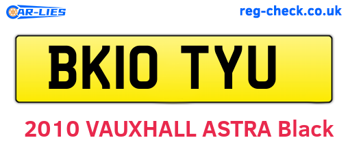 BK10TYU are the vehicle registration plates.