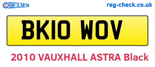 BK10WOV are the vehicle registration plates.