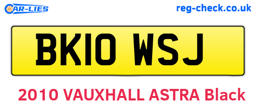 BK10WSJ are the vehicle registration plates.