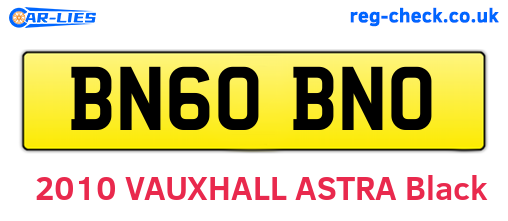 BN60BNO are the vehicle registration plates.