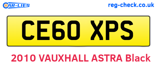 CE60XPS are the vehicle registration plates.