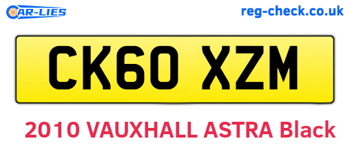 CK60XZM are the vehicle registration plates.