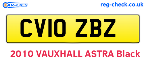 CV10ZBZ are the vehicle registration plates.