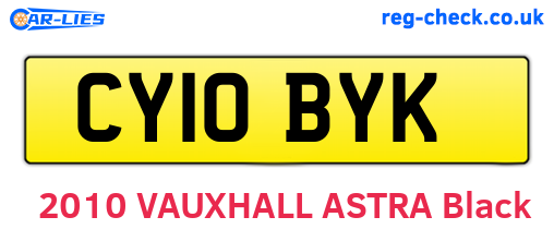 CY10BYK are the vehicle registration plates.