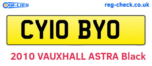 CY10BYO are the vehicle registration plates.