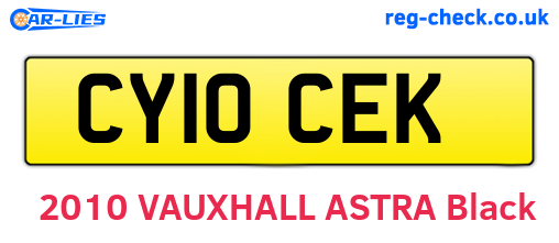 CY10CEK are the vehicle registration plates.