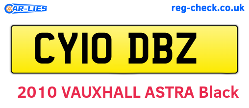 CY10DBZ are the vehicle registration plates.