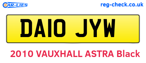 DA10JYW are the vehicle registration plates.