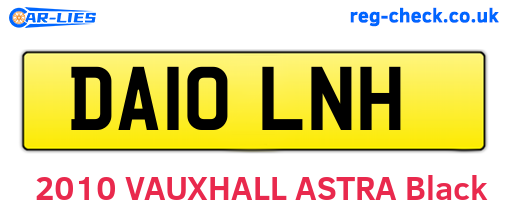 DA10LNH are the vehicle registration plates.