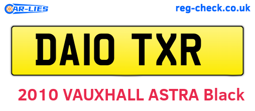 DA10TXR are the vehicle registration plates.