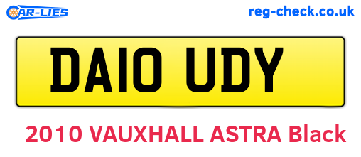 DA10UDY are the vehicle registration plates.