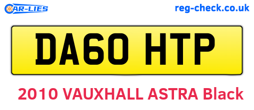 DA60HTP are the vehicle registration plates.