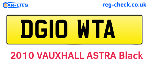 DG10WTA are the vehicle registration plates.