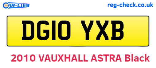 DG10YXB are the vehicle registration plates.