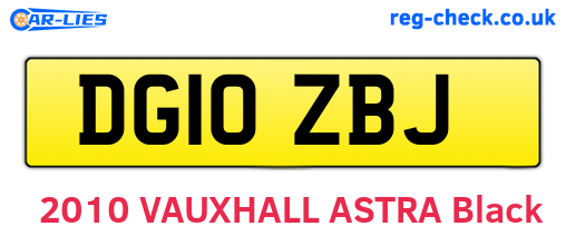 DG10ZBJ are the vehicle registration plates.