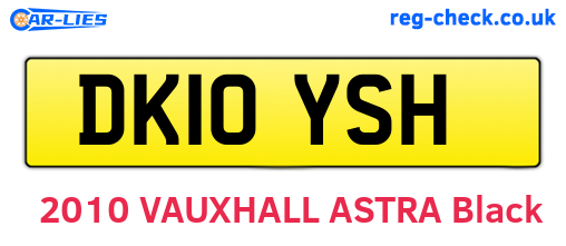 DK10YSH are the vehicle registration plates.
