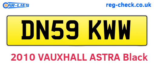 DN59KWW are the vehicle registration plates.