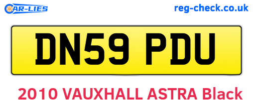 DN59PDU are the vehicle registration plates.