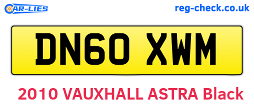 DN60XWM are the vehicle registration plates.