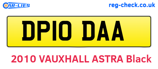 DP10DAA are the vehicle registration plates.