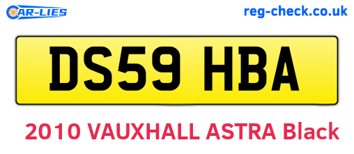 DS59HBA are the vehicle registration plates.