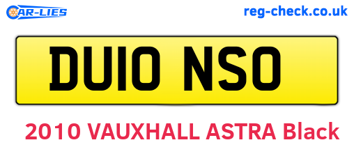 DU10NSO are the vehicle registration plates.
