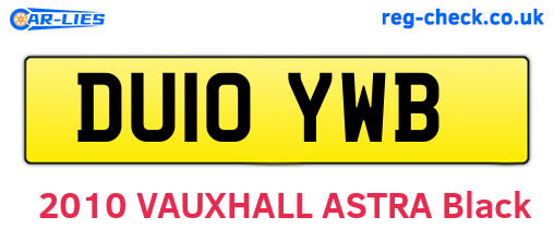 DU10YWB are the vehicle registration plates.