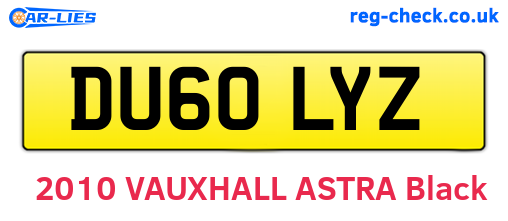 DU60LYZ are the vehicle registration plates.