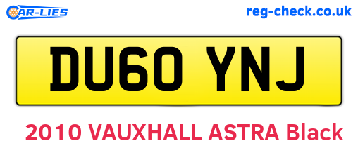 DU60YNJ are the vehicle registration plates.