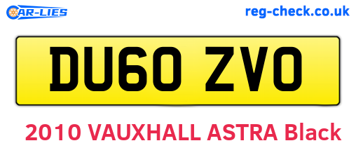DU60ZVO are the vehicle registration plates.