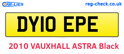 DY10EPE are the vehicle registration plates.