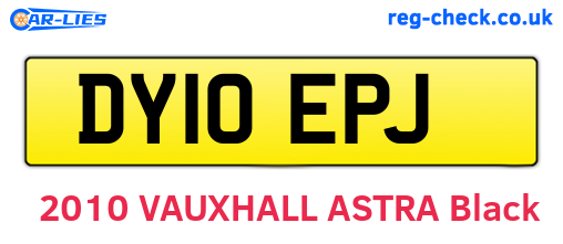 DY10EPJ are the vehicle registration plates.