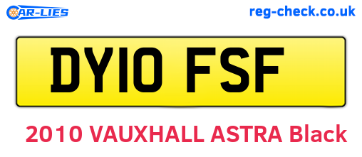 DY10FSF are the vehicle registration plates.