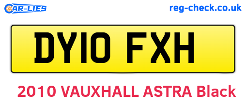 DY10FXH are the vehicle registration plates.