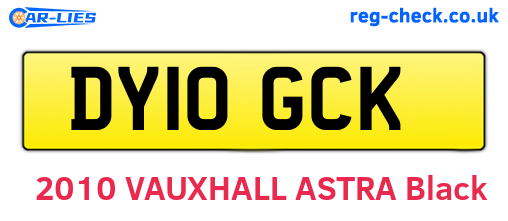 DY10GCK are the vehicle registration plates.